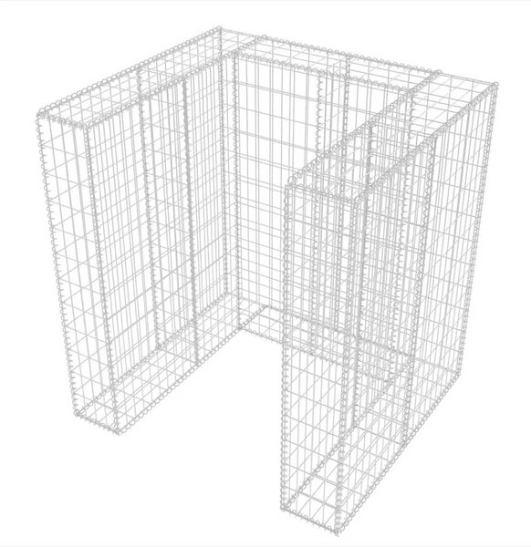 Gabionová zástěna pro 1 popelnici ocelová 110 x 100 x 120 cm 142558