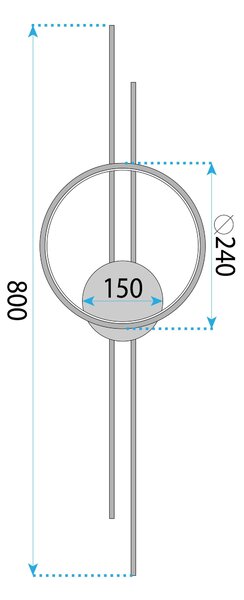 Toolight Toolight, LED nástěnné svítidlo 10W, 4000K, 500lm, APP1781-W, zlatá matná, OSW-06352