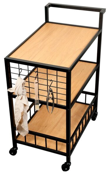 Servírovací vozík s 3 policemi, 60 x 38 x 79 cm KESPER 27860