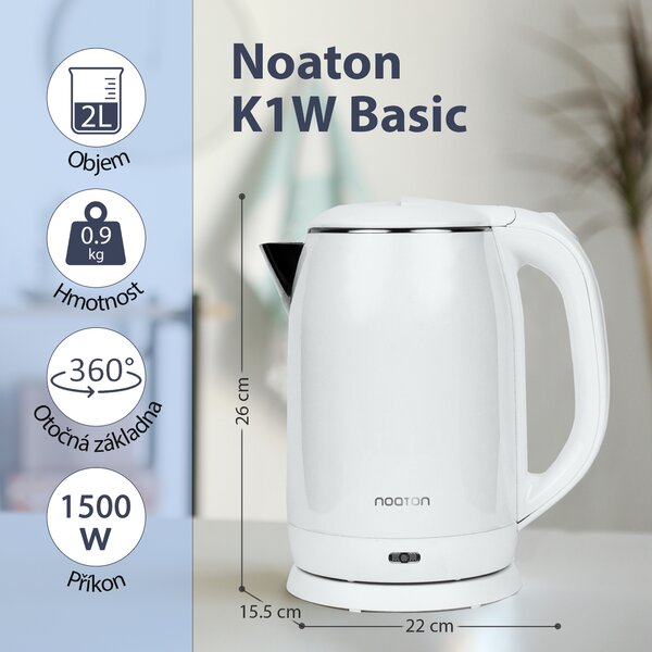 Noaton Noaton® K1W Basic, rychlovarná konvice (Rozbaleno)