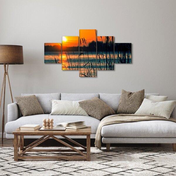 Obraz - Západ slunce nad jezerem (125x70 cm)