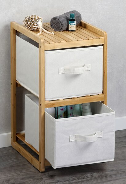 Regál s boxy 57 x 29,5 x 33,5 cm, 2 police, bambus KESPER 54275