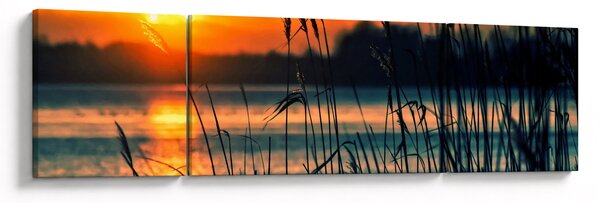 Obraz - Západ slunce nad jezerem (170x50 cm)