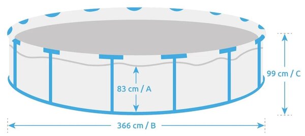 Florida Bazén 3,66 x 0,99 m se skimmerem, motiv šedé dřevo MARIMEX 10340318