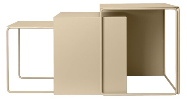 FERM LIVING Sada odkládacích stolků Cluster, 3 kusy, Cashmere