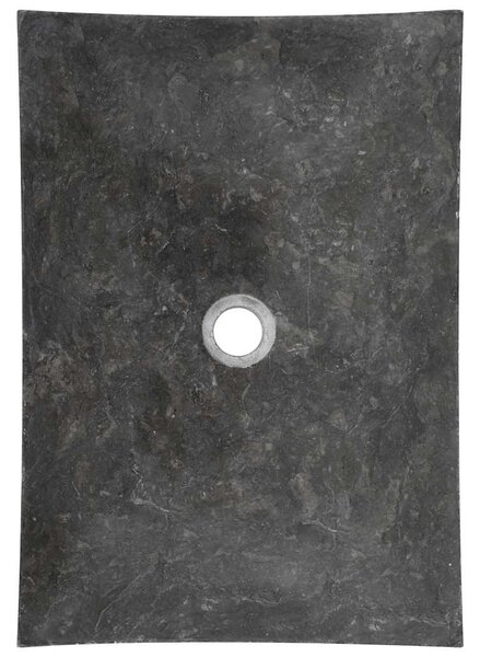 Umyvadlo 50 x 35 x 12 cm mramor černé 142764