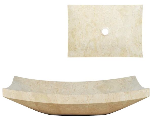 Umyvadlo 50 x 35 x 12 cm mramor krémové 142765