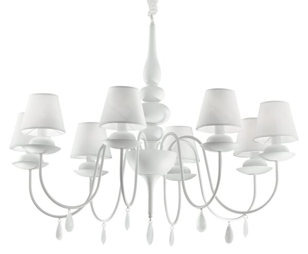 Závěsné svítidlo / Luster Ideal lux 035574 BLANCHE SP8 BIANCO 8xE14 40W
