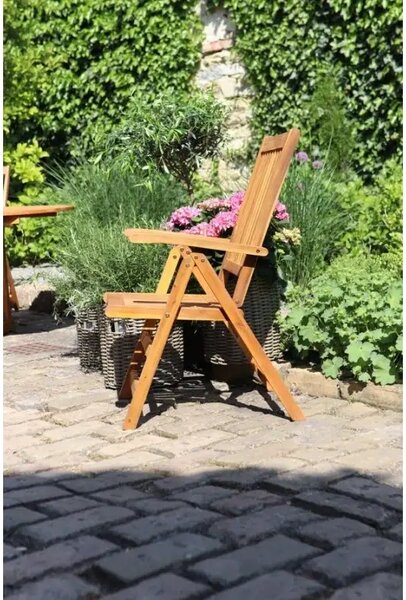 Viet Polohovací židle, akácie, hnědá NOELA 345183