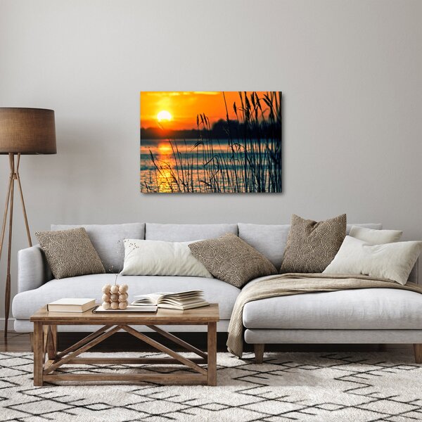 Obraz - Západ slunce nad jezerem (70x50 cm)