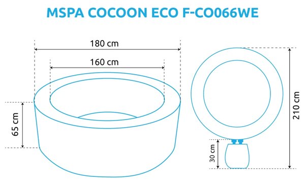 Cocoon Eco Vířivý bazén F-CO066WE, hnědý MSPA 11400307