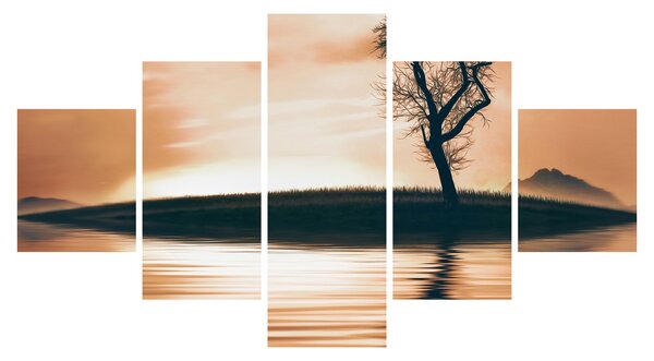 Obraz stromu na ostrově (125x70 cm)