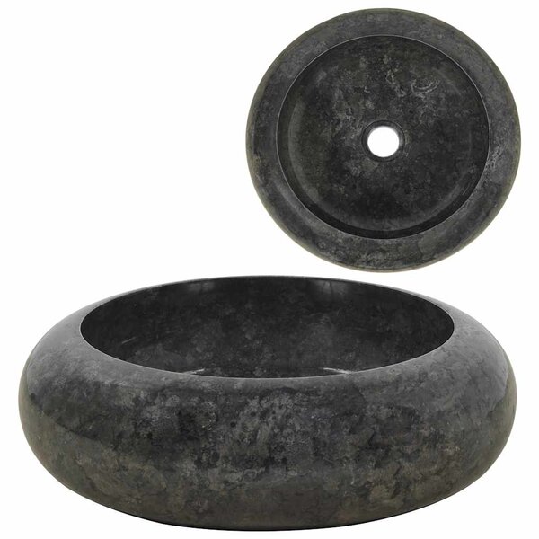 Umyvadlo 40 x 12 cm mramor černé 142766