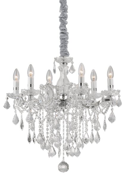 Závěsné svítidlo / Luster Ideal lux 035628 FLORIAN SP6 CROMO 6xE14 40W