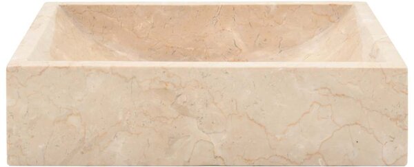 Umyvadlo 45 x 30 x 12 cm mramor krémové s vysokým leskem 142773