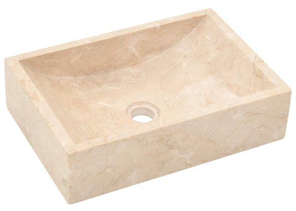 Umyvadlo 45 x 30 x 12 cm mramor krémové s vysokým leskem 142773