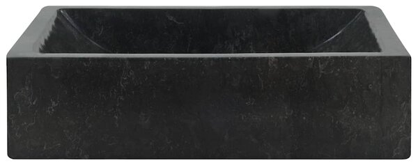 Umyvadlo 45 x 30 x 12 cm mramor černé s vysokým leskem 142772