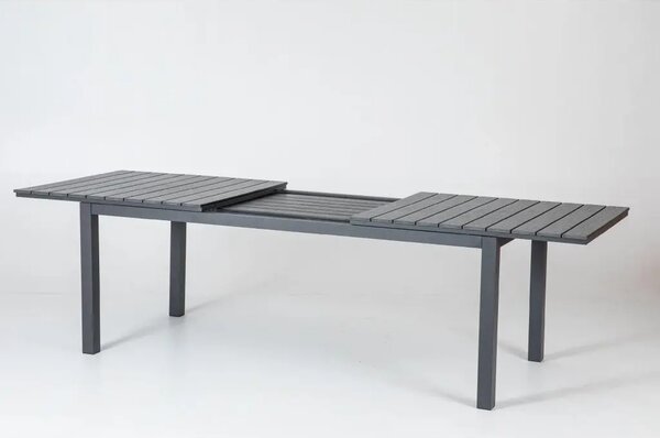 Grande Lungo XXL Zahradní rozkládací stůl 200/260 x 90 cm, hliník/artwood, černý NOELA 34570522
