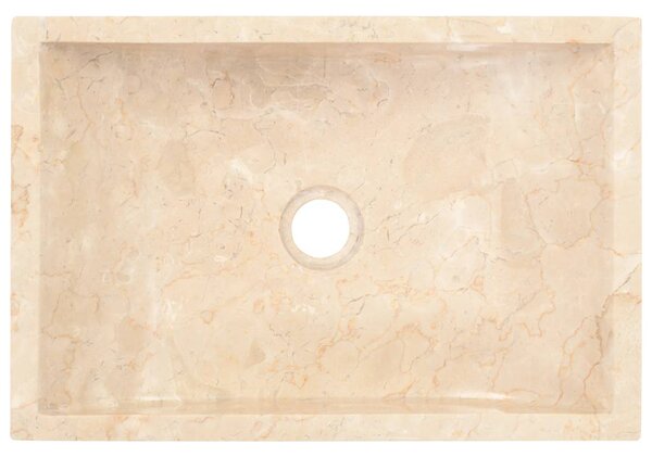 Umyvadlo 45 x 30 x 12 cm mramor krémové s vysokým leskem 142773