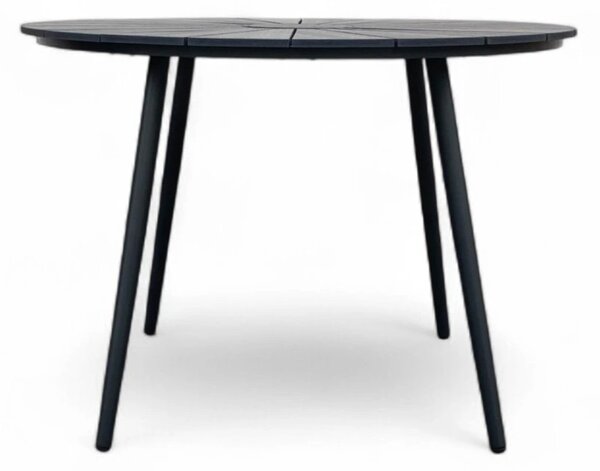 Wilder Zahradní stůl Ø 105 cm, ocel/artwood, černý NOELA 34570791