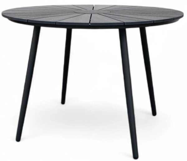 Wilder Zahradní stůl Ø 105 cm, ocel/artwood, černý NOELA 34570791