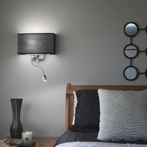 Nástěnné svítidlo Ideal lux 035956 HOTEL AP2 NERO 2xE27 / LED 1W / 45lm 3000K