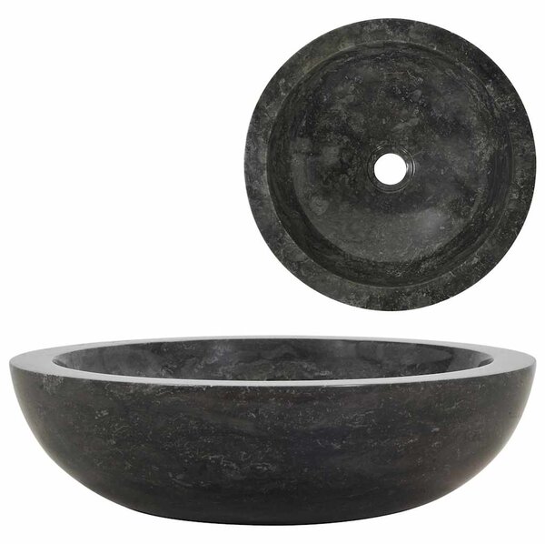 Umyvadlo 40 x 12 cm mramor černé 142774