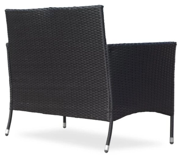 Bali Zahradní lavice 116 cm, umělý ratan, černá NOELA 3457063