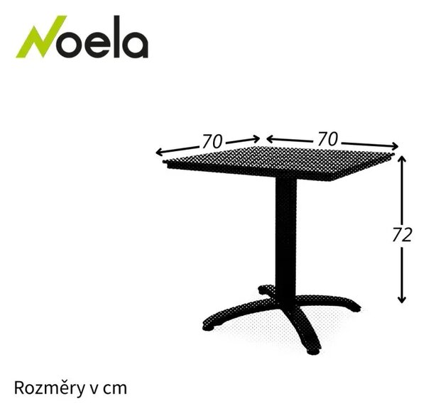 Ristorante Zahradní stůl 70 x 70 cm, hliník/artwood, černý NOELA 34570788