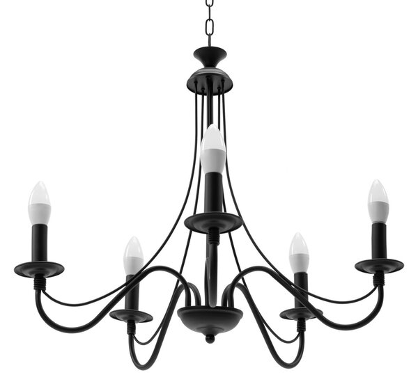 Toolight - Závěsné svítidlo 5xE14 60W APP210-3CPR, černá, OSW-08146