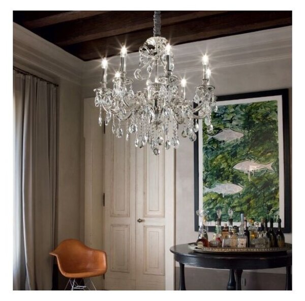 Závěsné svítidlo / Luster Ideal lux 044934 GIOCONDA SP8 Argenta 8xE14 40W