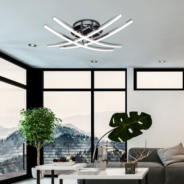 Toolight - Moderní LED stropní svítidlo APP398-C, chromová, OSW-06914