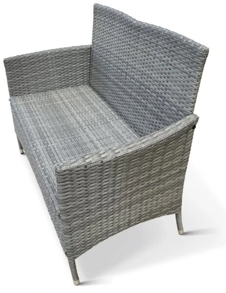 Bali Premium Zahradní lavice 116 cm, umělý ratan, šedohnědá NOELA 34570631
