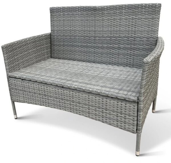 Bali Premium Zahradní lavice 116 cm, umělý ratan, šedohnědá NOELA 34570631