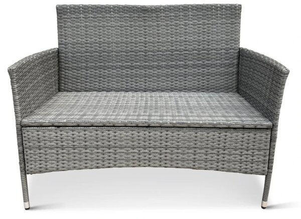 Bali Premium Zahradní lavice 116 cm, umělý ratan, šedohnědá NOELA 34570631