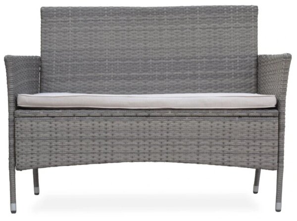 Bali Premium Zahradní lavice 116 cm, umělý ratan, šedohnědá NOELA 34570631