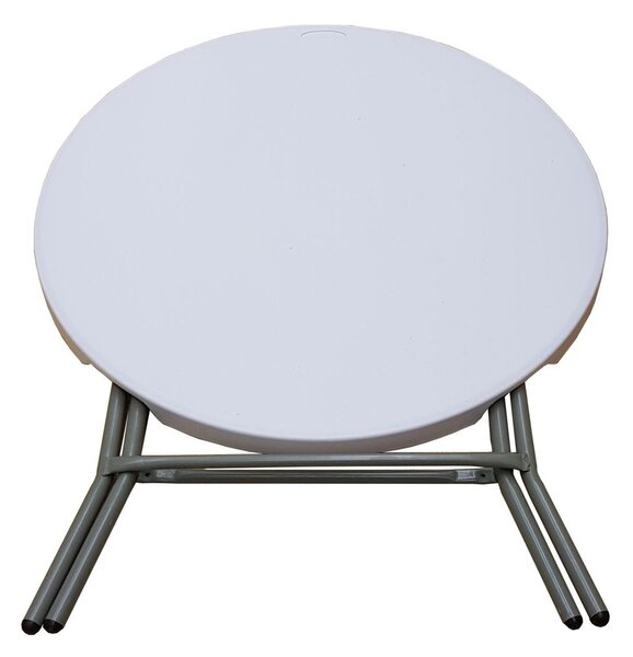 Skládací kulatý stůl Ø 80 cm / výška 75 cm – bílý