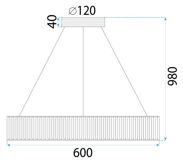 Toolight Toolight, LED závěsné svítidlo 24W 4000lm APP1079-CP, zlatá, OSW-08891