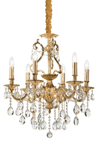 Závěsné svítidlo / Luster Ideal lux 060507 GIOCONDA SP6 ORO 6xE14 40W