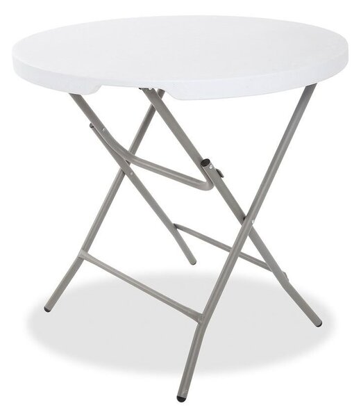 Skládací kulatý stůl Ø 80 cm / výška 75 cm – bílý
