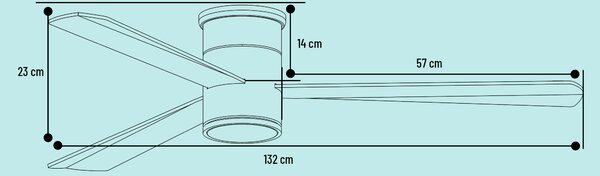 Noaton 15132WL Zoya, světle hnědá, stropní ventilátor se světlem