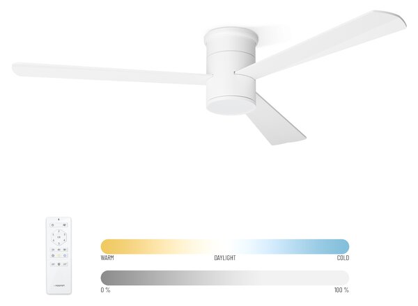 Noaton 15132WW Zoya, bílá, stropní ventilátor se světlem