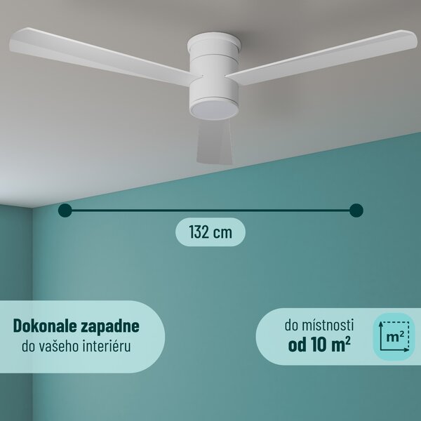 Noaton 15132WW Zoya, bílá, stropní ventilátor se světlem