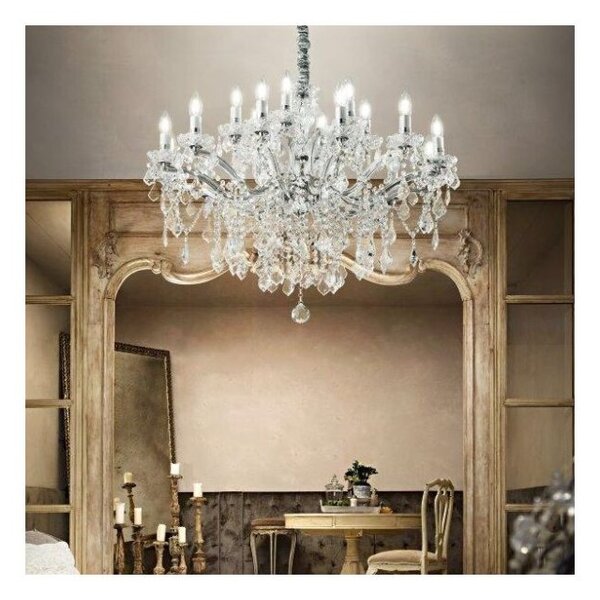 Závěsné svítidlo / Luster Ideal lux 075150 FLORIAN SP18 CROMO 18xE14 40W chrom