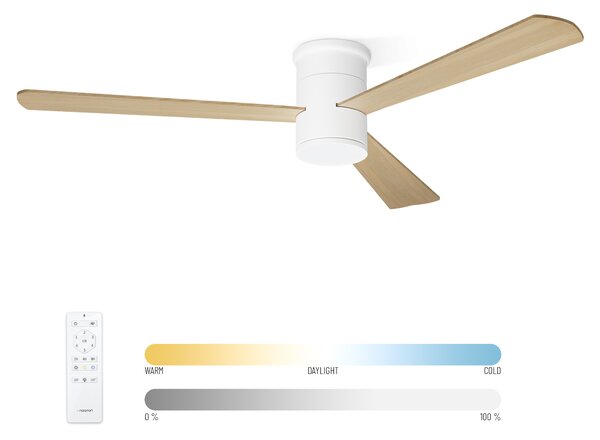 Noaton 15132WL Zoya, světle hnědá, stropní ventilátor se světlem