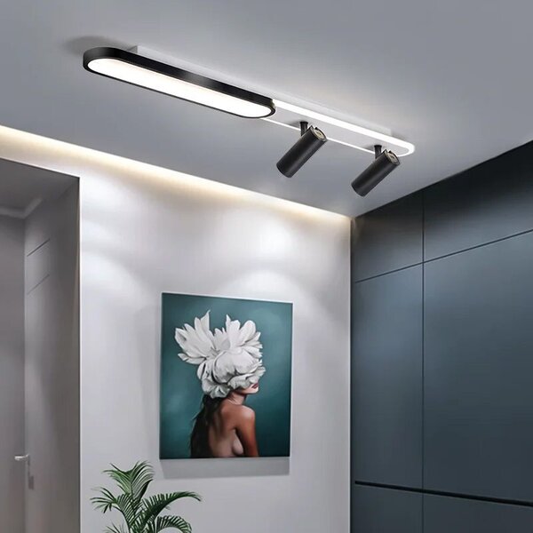 Toolight Toolight, LED stropní svítidlo s bodovými reflektory 100cm, 45W, 4000K, APP1438-C, černá-bílá, OSW-00967