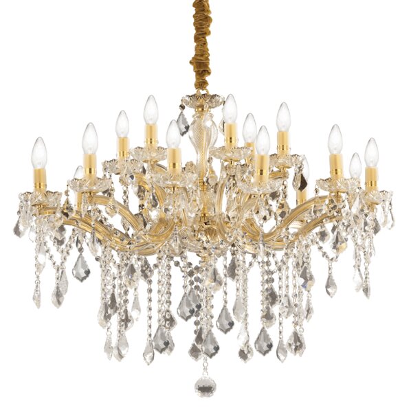 Závěsné svítidlo / Luster Ideal lux 075181 FLORIAN SP18 ORO 18xE14 40W zlato