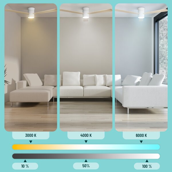 Noaton 15132WL Zoya, světle hnědá, stropní ventilátor se světlem