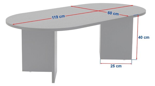 Konferenční stolek Sabatina (travertin + ořech)