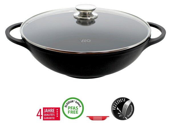 Alucast Pánev WOK se skleněnou poklicí Ø 32 cm ELO 19732